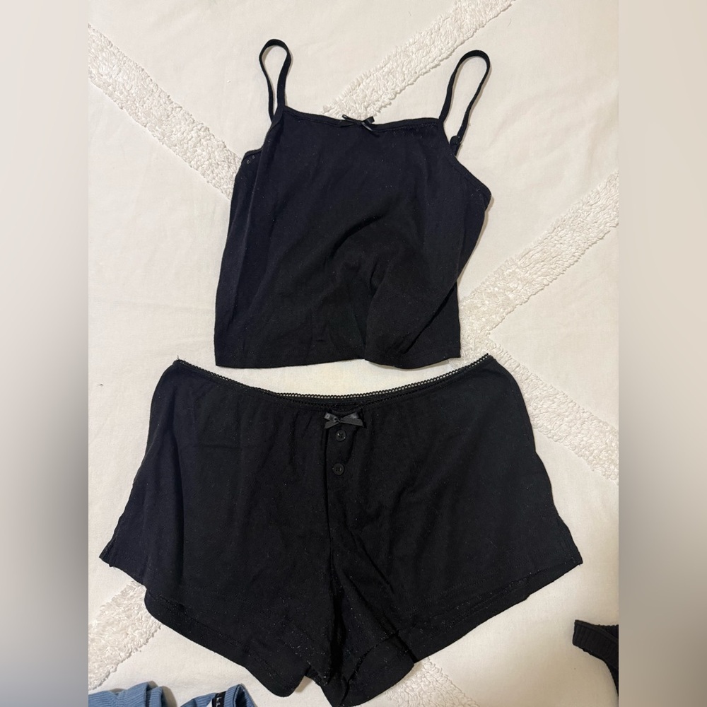 Black tank and short PJ set